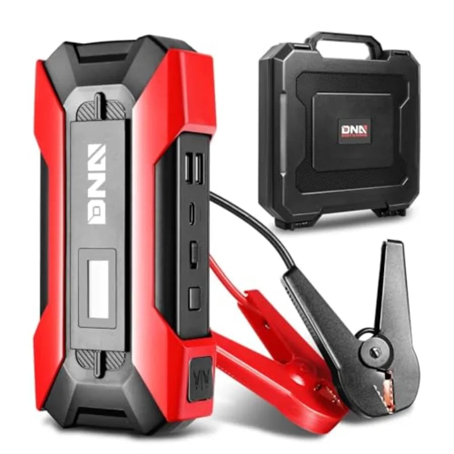 Avviatore di emergenza portatile per auto, per motori a benzina fino a 7.0L e diesel fino a 5.5L, 12V 1500A 15000mAh, rosso, multifunzione con C.