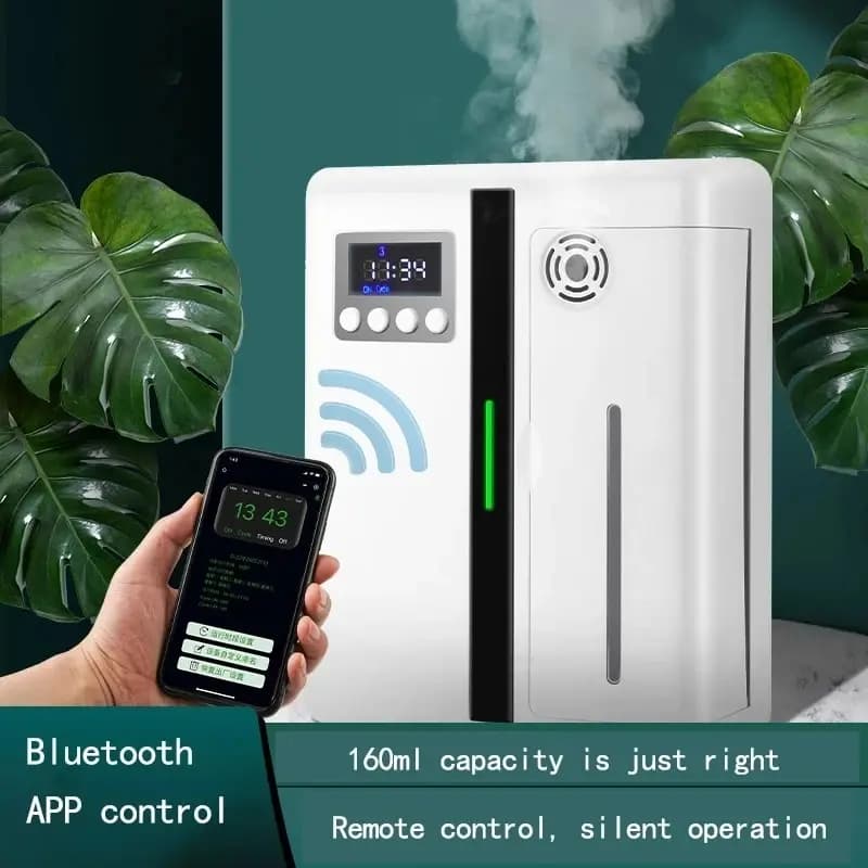 Diffusore di profumo senza acqua da 160 ml Diffusore di profumo intelligente per macchina per fragranze a parete Bluetooth per la casa dell'hotel di olio essenziale