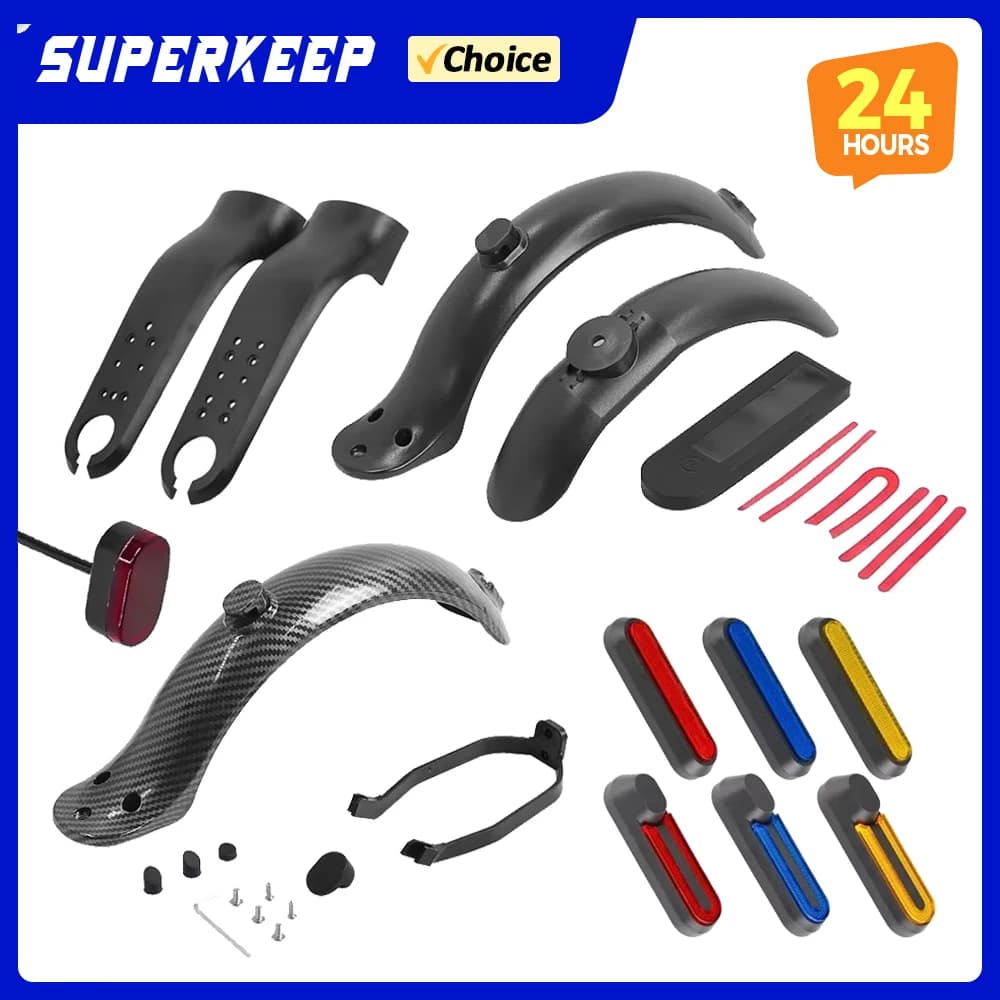 Per Xiaomi Norma Mijia MI M365 1S Pro E-Scooter Pneumatico Splash Fender Set Forcella Anteriore Copertura Protettiva Coprimozzo Ruota Gusci Riflettenti