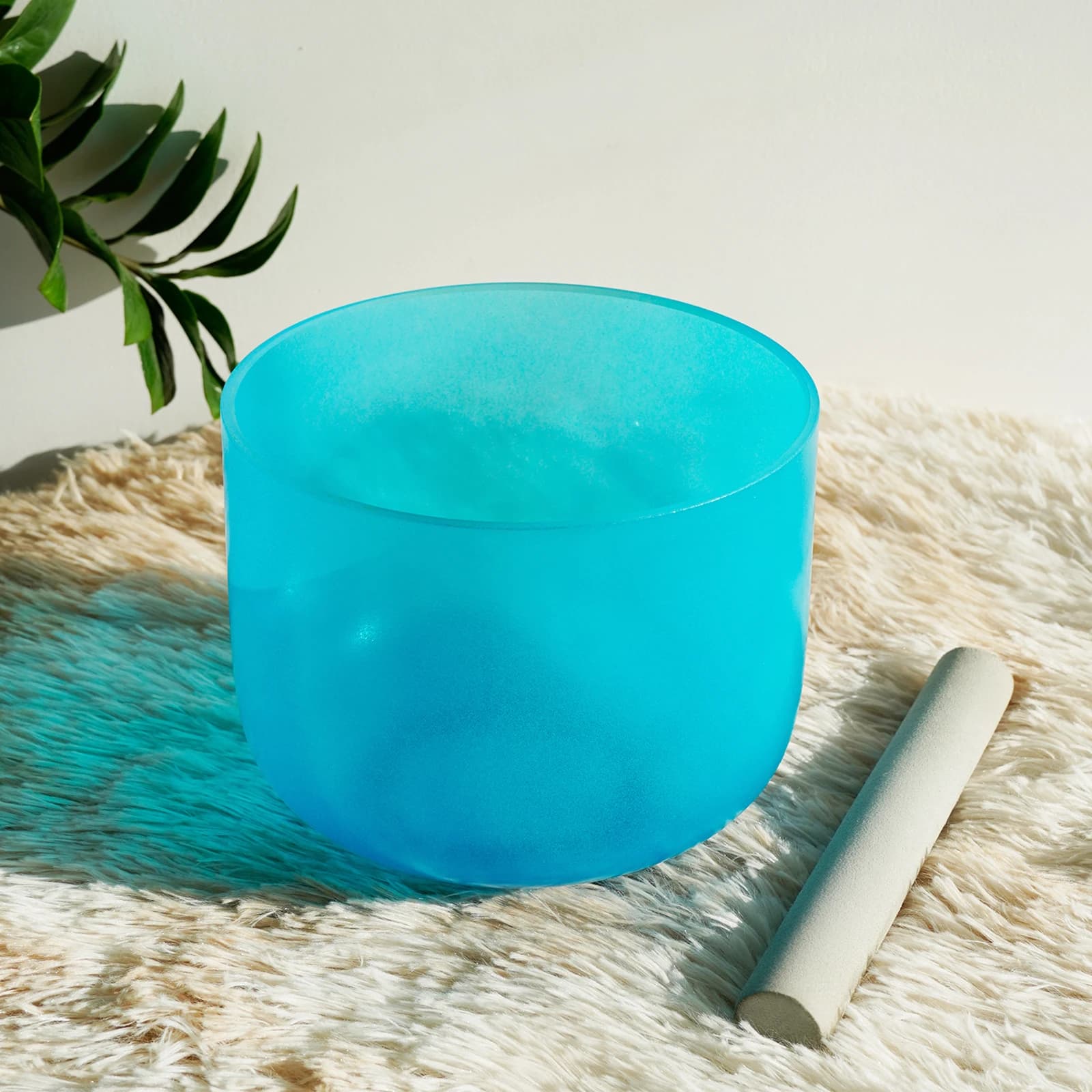Hye-eun 8inch 432hz/440hz Hyaline Blue Quartz Crystal Singing Bowl Yoga Clear Meditation Chakra Sound Bowls Musical Instruments