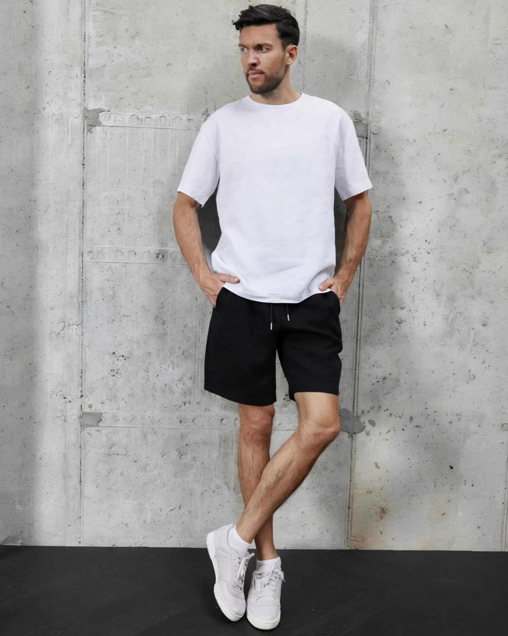 Men's Casual Black Shorts, Basic Shorts for Jogging, Hip Hop Soft Pants with Pockets, Unisex Fashion Clothing