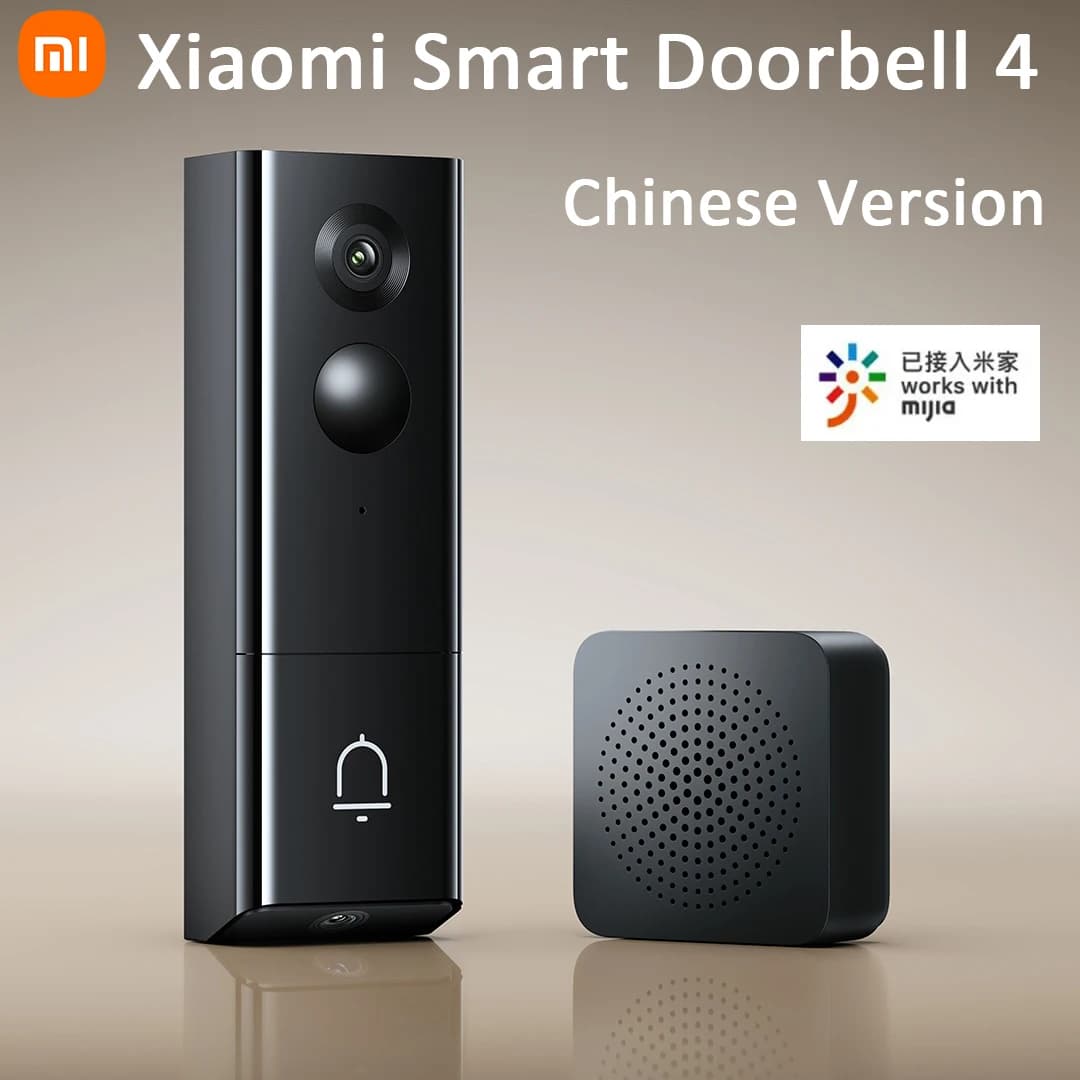 Xiaomi Smart Campanello 4 Visione notturna a infrarossi 3MP HD 160 ° La telecamera Cat Eye wireless grandangolare Smart Home funziona per Mi Home APP CN