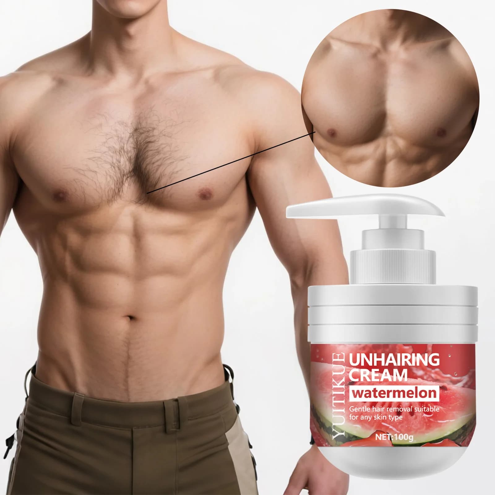 YUITIKUE Unhairing Cream Wateruria 100g - Safe and gentle, no side effects, gentle for all skin and body types, without black spots