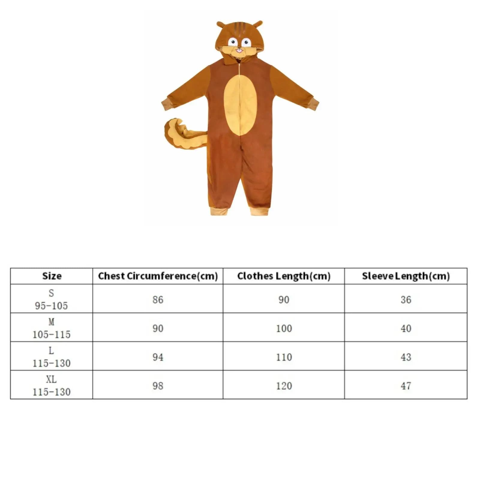 Kids Squirrel Costume Squirrel Role-Play Outfit Soft Fleece Material Soft Animal Pajamas for Little Ones, Halloween, Pajama