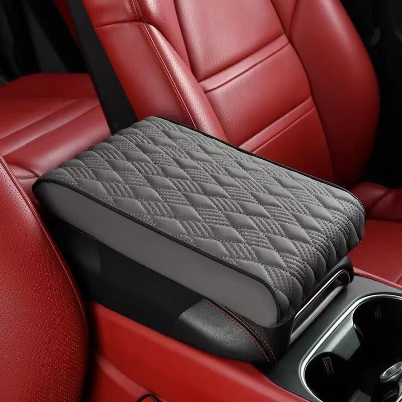 Nuovo tappetino per bracciolo per auto in memory foam in pelle console booster cuscino centrale universale striscia rombo ricama scatola del sedile del bracciolo