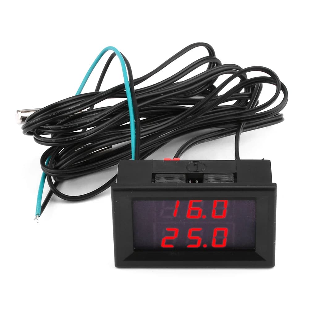 LED doppio Display termometro digitale DC 4-28V misuratore di temperatura NTC sensore di temperatura sonda impermeabile per frigorifero per auto