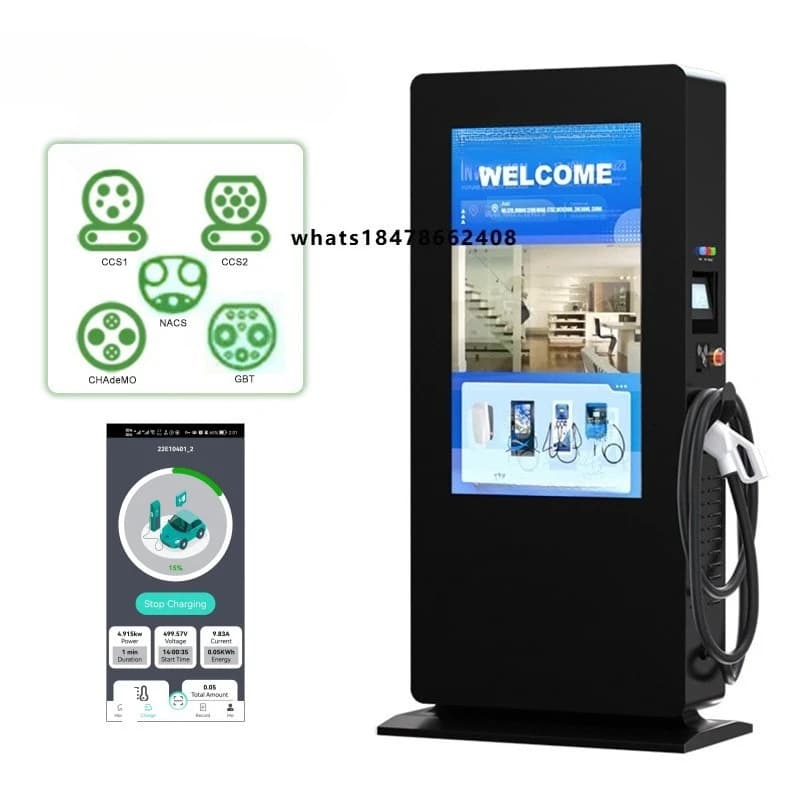 Nuova stazione di ricarica rapida per veicoli elettrici DC da pavimento a soffitto, con potenza di uscita 60-240kW, IP55