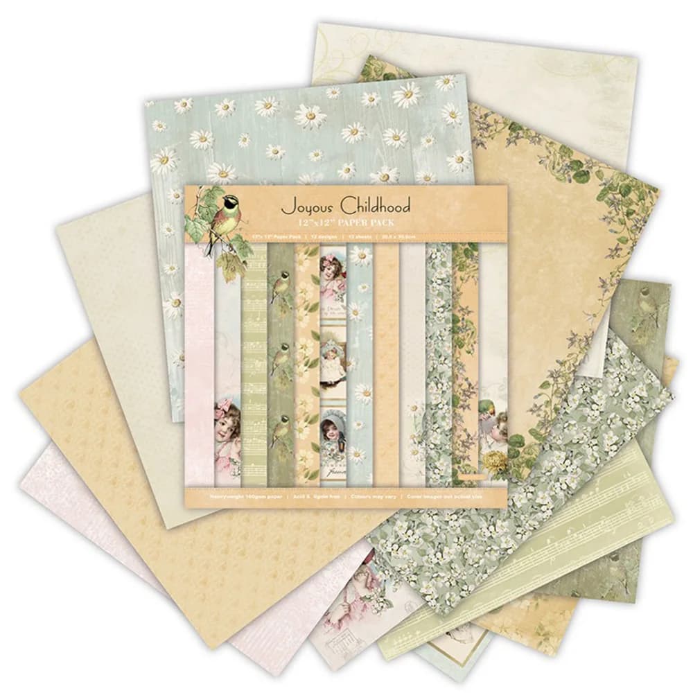 12 pezzi 12 pollici manuale sfondo carta Vintage Premium stile luminoso e leggero motivi floreali