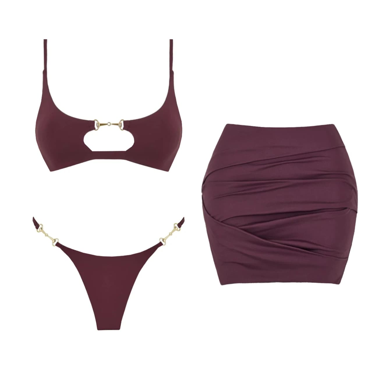 3Pc Bandeau Biquini 2026 Donne Sexy Costume Da Bagno Femminile Push Up Costumi Da Bagno Micro Bikini Hollow Costume Da Bagno Beachwear Brasiliano Biquini