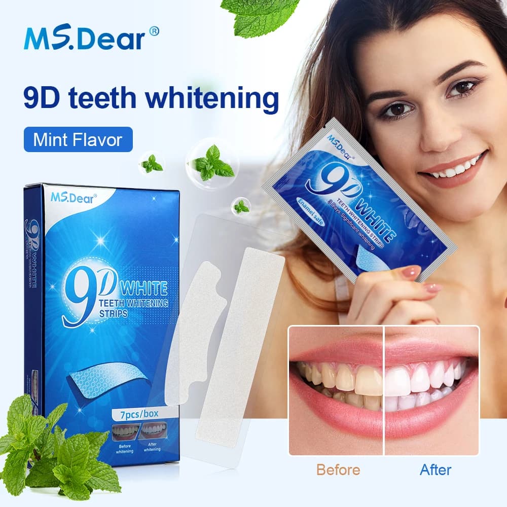 9D Gel Tooth Whitening Kit, 7/14/21/28/35/70 Paia, Oral Hygiene Strips, Faccette Dentali Finte, Gel Whitening