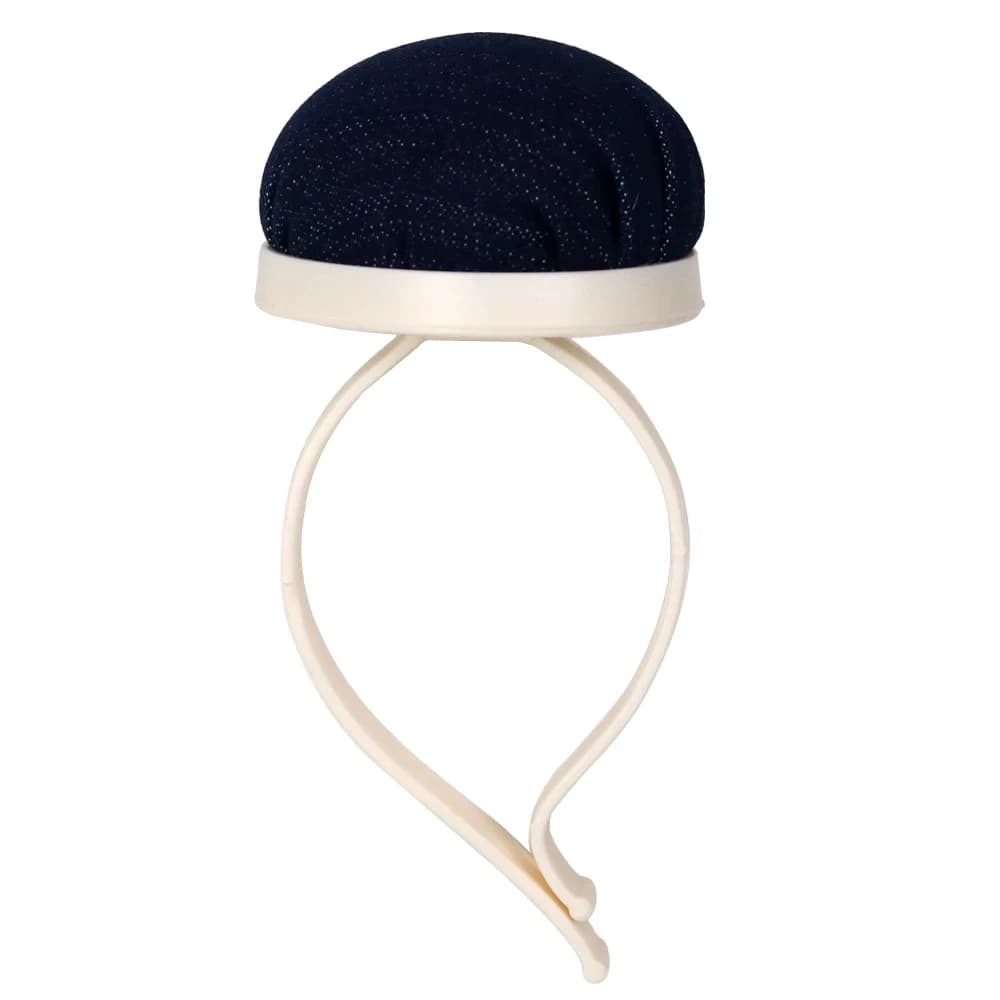 Cuscinetto per ago da polso Rotondo Denim Accessori per punto croce Strumento di archiviazione temporanea per cucire per filo d'ago Strumenti per cucire fai-da-te