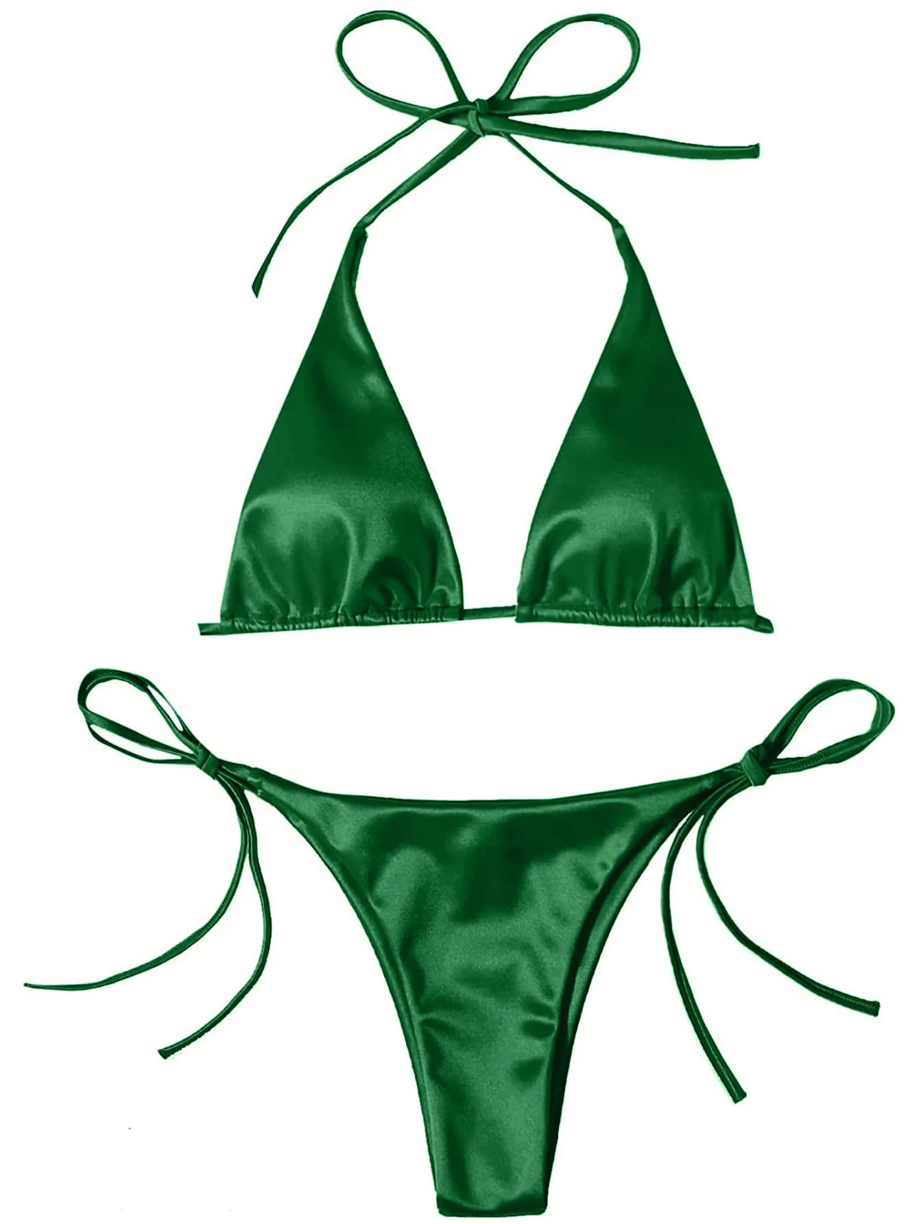 Sexy swimsuit with solid bikini bandage 2025 New for women Triangle with lace Mini bikini Women's swimsuit