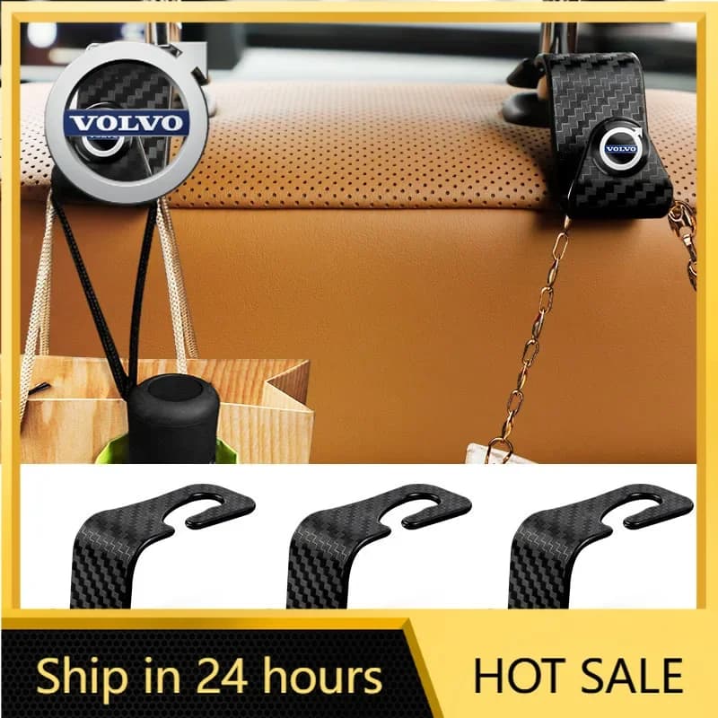 Copri Volante per Volvo XC90 XC60 V50 S60 V70 V60 V40 S90 olestar AWD XC40 in Fibra di Carbonio Multifunzione con Gancio Portatile per Sedile Auto