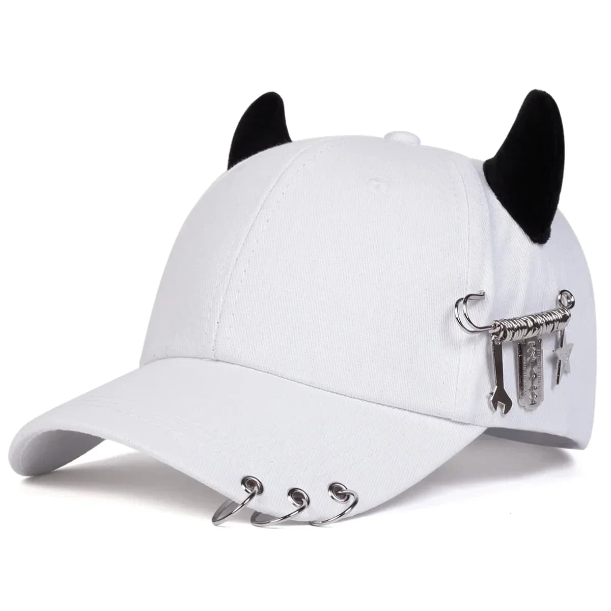 Berretto da baseball unisex in corno di mucca - Cappello da sole regolabile con anello in ferro per la primavera autunno, cappello per protezione solare casual all'aperto