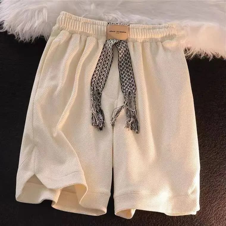 Sporty Loose Casual Shorts Unisex Summer High Waist Wide Leg Pants Slimming Effect Five-Quarter Length Trendy American Style