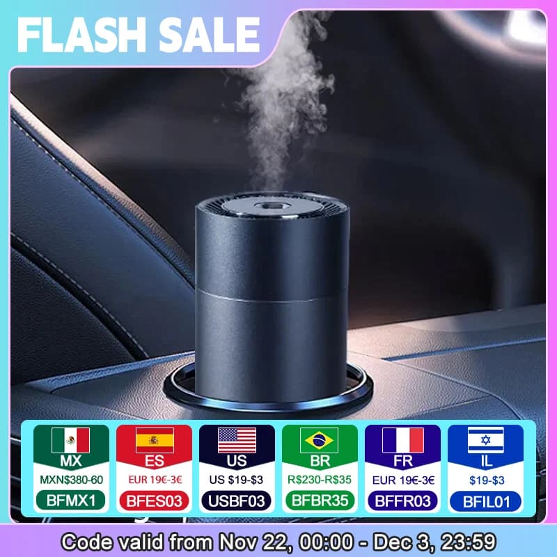 Umidificatore Diffusore Per Auto Piccolo 260ml Umidificazione Dell'aria Ha Condotto La Luce Aromaterapia Macchina Casa Camera Da Letto Grande Spray