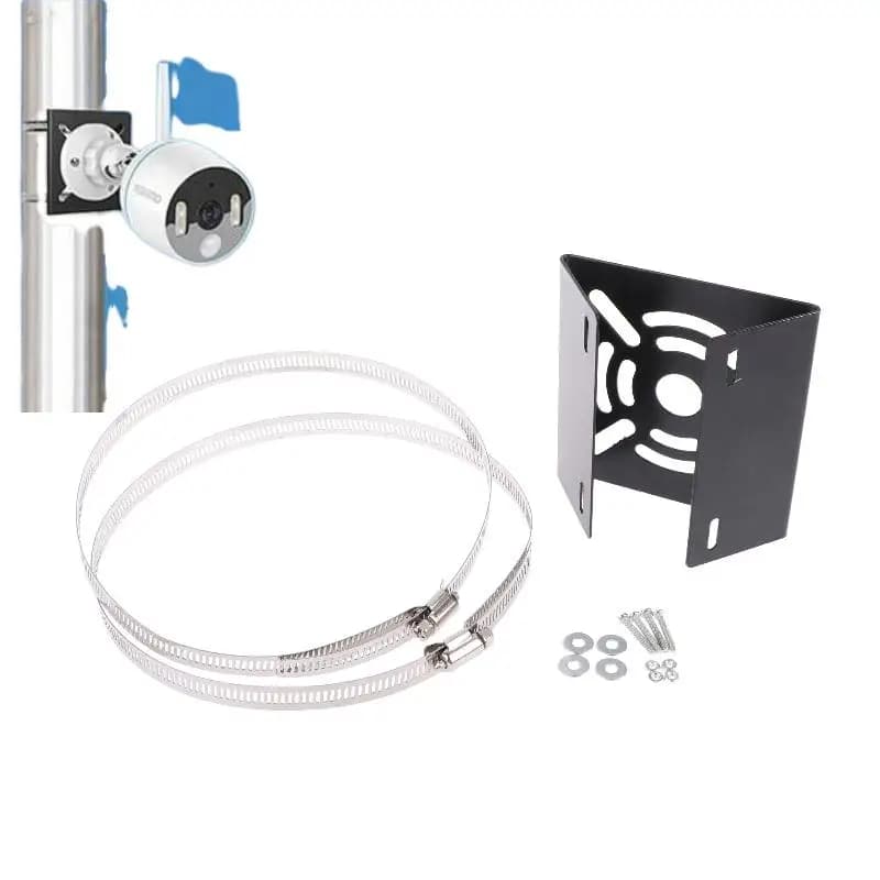 1 Set Monitoring Bracket Camcorder Back Stand Iron Hoop Plate Street Light Pole Mount Holder Universal Joint Pole Column Holdin