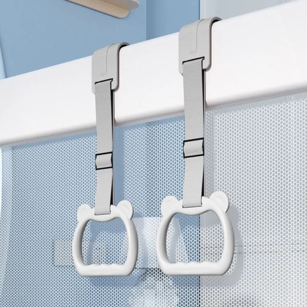 Anello giocattolo per passeggino Anello per tirare per bambini Anello per appendere in plastica Anello di assistenza in piedi Accessori per letto Anello per tirare in tinta unita per box