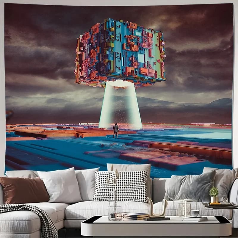 Galaxy Tapestry Space Universe Wall Hanging Sci Fi Home Decor Aesthetic Room Decor Tapestry Nebula Celestial Art Mural Bedroom D