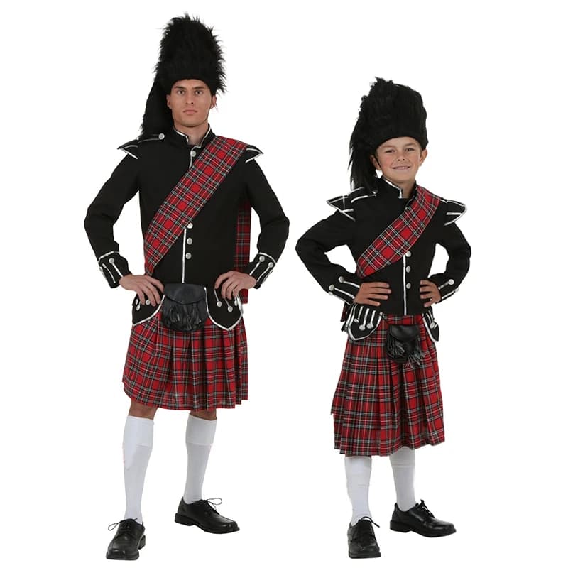 2025 Nuovo arrivo Ragazzo Scotsman Guerriero Braveheart Halloween Fancy Dress Up Uomo Costume tradizionale scozzese