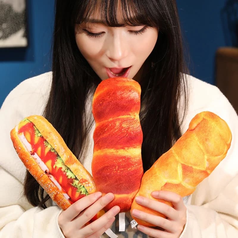 Mini cuscino per il pane francese Peluche ripiene Immagini di stampa Croissant alimentari Peluche Decorazioni per feste Kit di compleanno Regalo