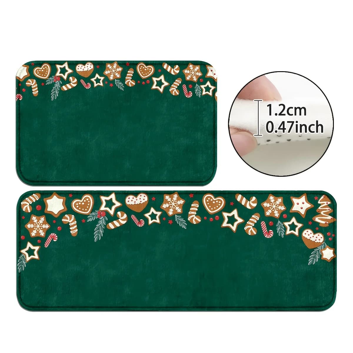 VIKAMA Dark Green Carpet Flower Floor Mat Shoe Bench Carpet Kitchen Rug Door Mat Welcome Mat Living Room Carpet Rug For Bedroom