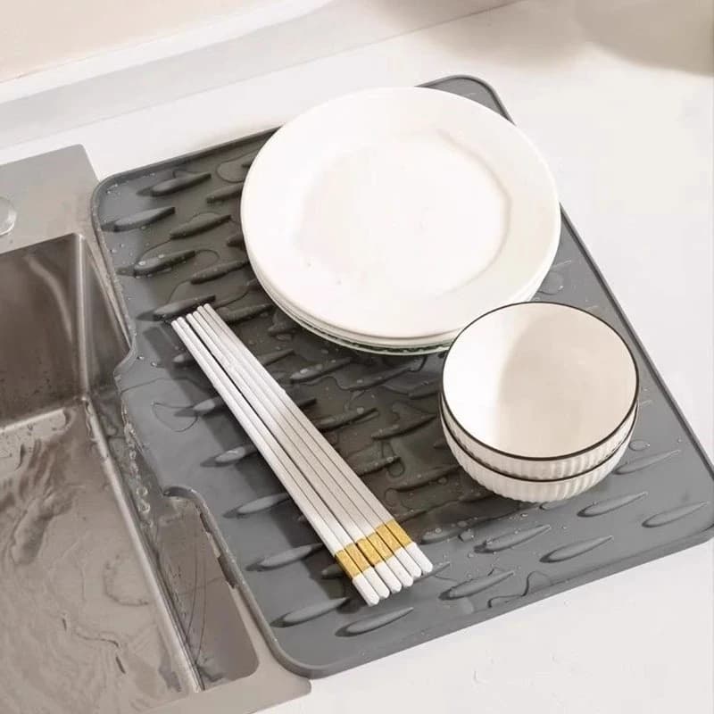 ​ ​ Tappetino per drenaggio da cucina in silicone - Protezione da bancone inclinata resistente al calore con base antiscivolo, tagliere multifunzione ​ ​