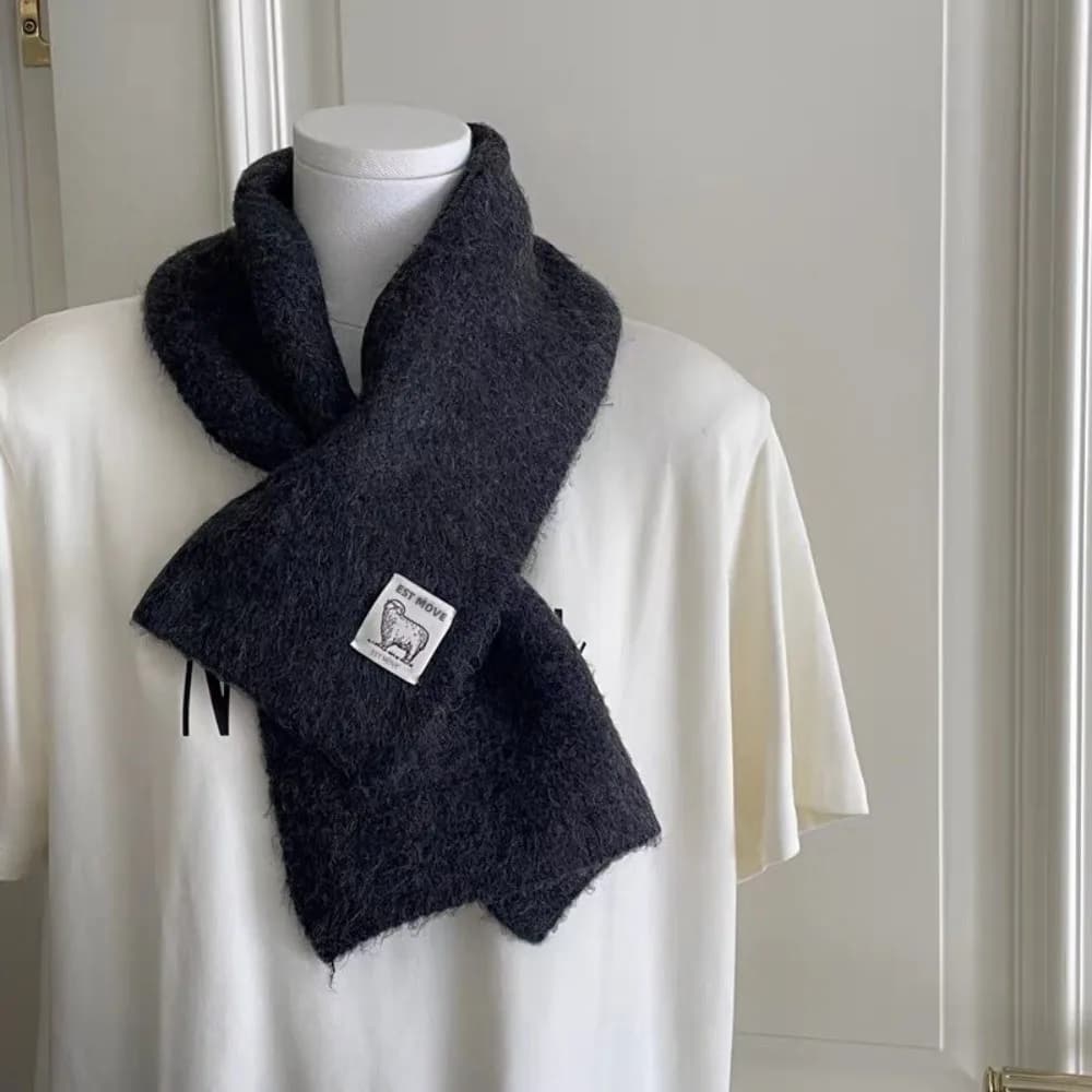 Soft Knitted Cross Neck Scarf Warm Material Fashion Design Decorative Collar Wrap Cross Style Decorative Pattern