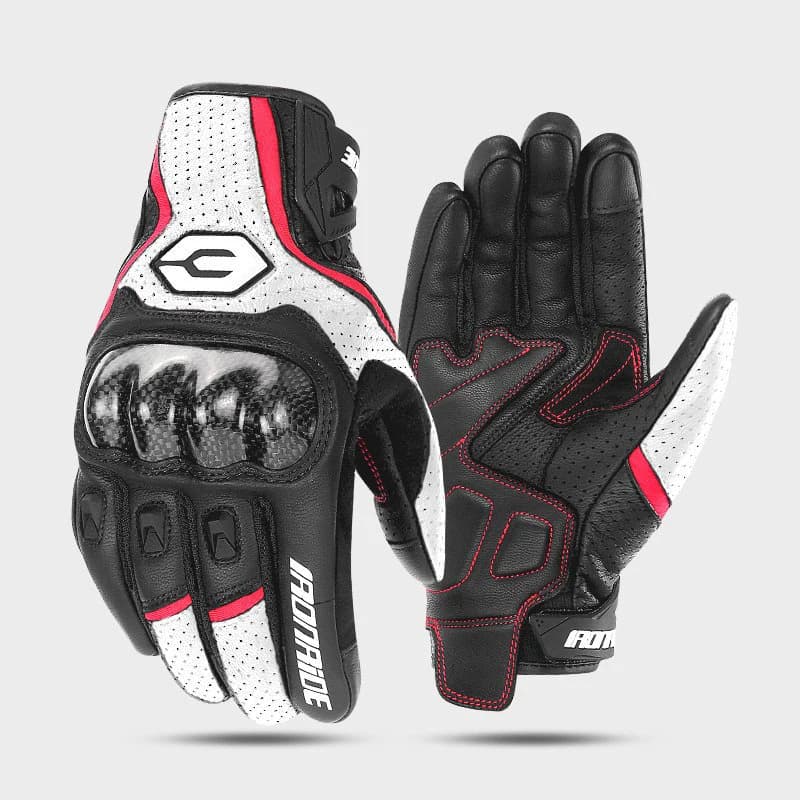 Guanti da Moto in Fibra di Carbonio e Pelle Bovina, Guanti da Motocross Antiscivolo, Protezione Touch Screen, Guantes Moto