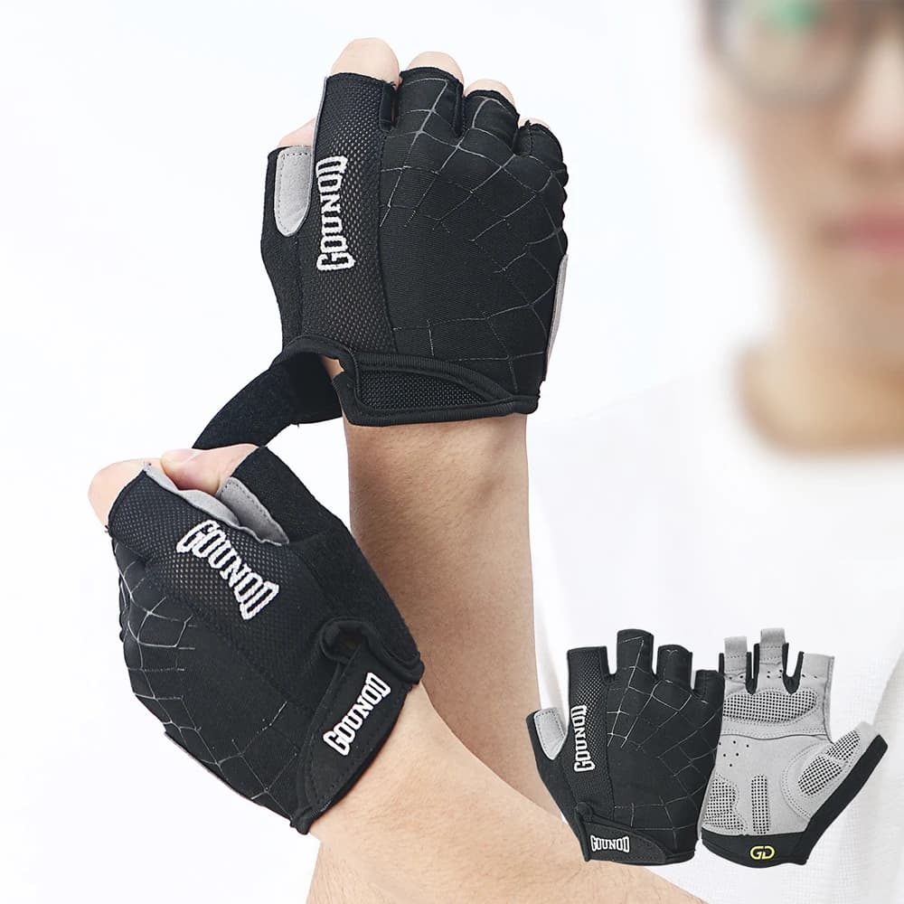 1 pair of gym gloves, training gloves, fingerless gloves for weight lifting, light and breathable fitness gloves, sports gloves