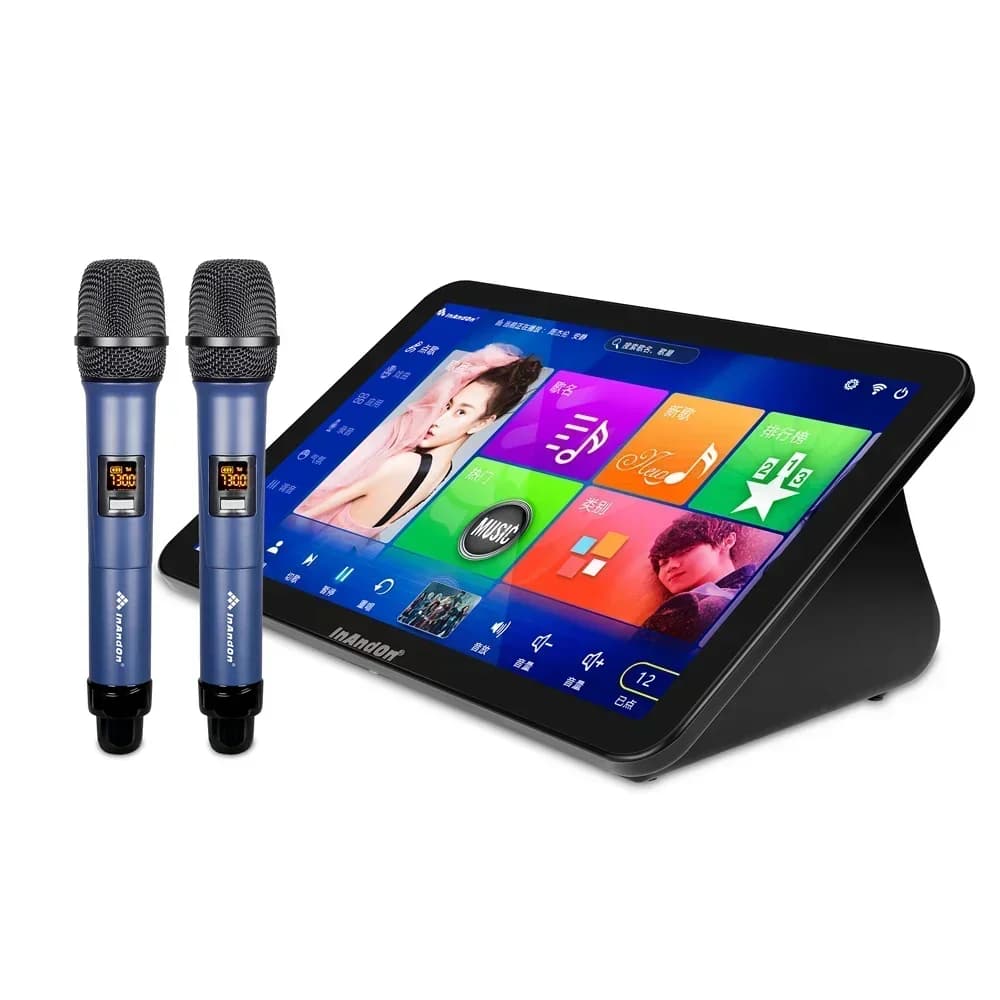 Mini Sistema Karaoke All-in-One da 15.6 Pollici, Macchina Karaoke Portatile da 4TB, Set Domestico con Wifi, Jukebox InAndOn, Lettore Karaoke KTV