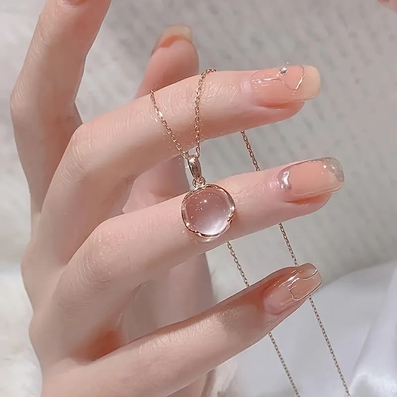 New Rose Golden Light Luxury Pendant Necklace Exquisite Fashion Jewelry Is Perfect As A Graduation Or Birthday Gift Fashion Accessory for Any Occasion