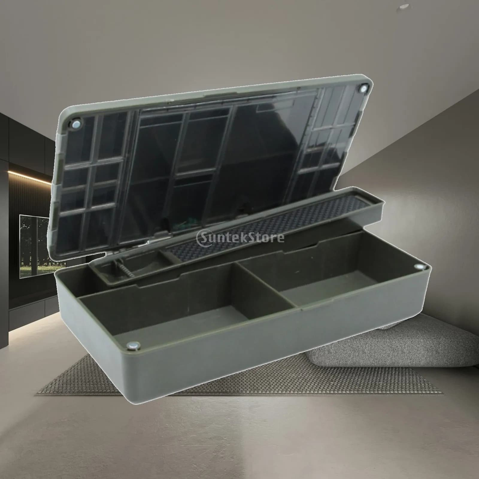 Large Capacity Carp Fishing Tackle Box Organizer Double Layer Accessories Case for Storing Swivels and Jigs