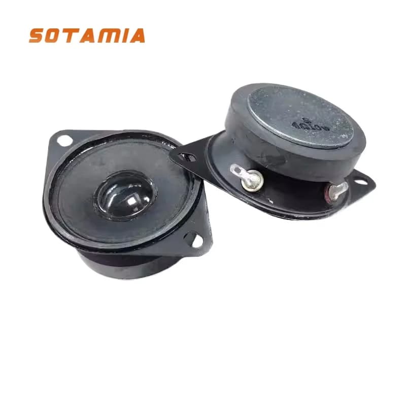 SOTAMIA 2 Pezzi Tweeter a Nastro Esterno Nero da 2 Pollici, 4 Ohm 10 Watt, Altoparlante da 52mm per Amplificatore e Cassette Audio Bluetooth