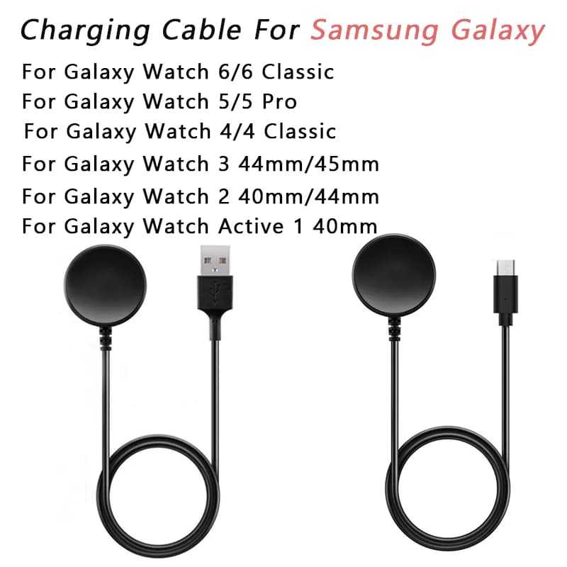 Magnetic Watch Wireless Charger Portable USB/Type C Cable Fast Charging Dock Station for Galaxy Watch 8 7 6 5pro 5 4 3 Active 2