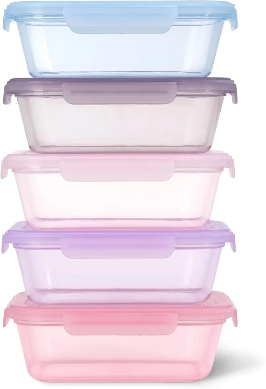 Set da 10 Contenitori in Plastica da 4,5 Tazze per Preparazione Pasti, Contenitori Alimentari Riutilizzabili per un'Alimentazione Sana, Adatti per Congelatore e Lavastoviglie, in Berry Fields