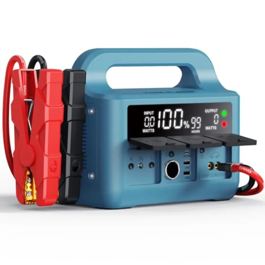 Avviatore d'Emergenza per Auto 9000A 100W Ricarica Rapida 12V Super Sicuro Portatile Booster Batteria Cavi di Avviamento per Tutti i Veicoli 12V
