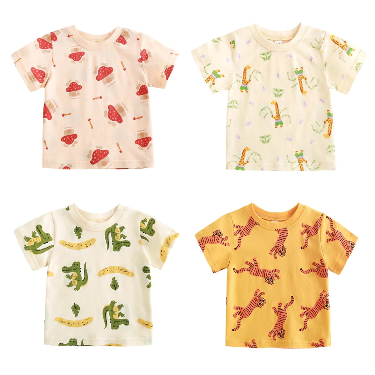 Magliette estive morbide e casual per bambini e bambine, con simpatici cartoni animati, alla moda