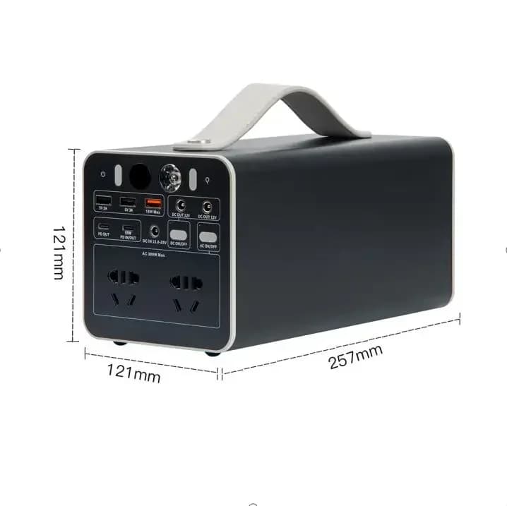 300W299Wh Portable Power Station, Smart Backup Power Bank For Home And Outdoors With AC/DC Ports, LED Attached For Emergency.