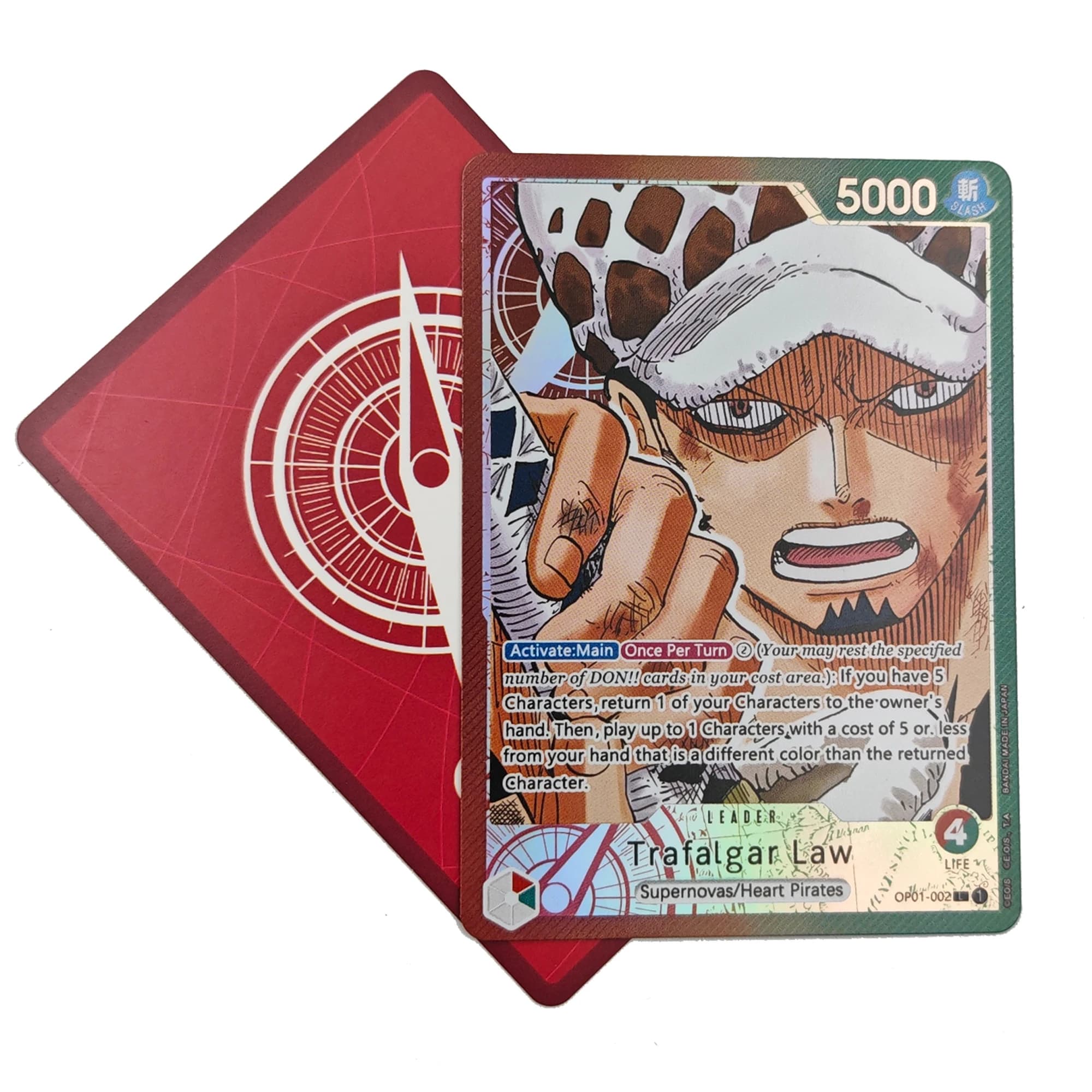 Fai da te One Piece Opcg Trafalgar Law Carta da collezione d'arte alternativa Romance Dawn Op 01 Carta da collezione anime Regalo giocattolo