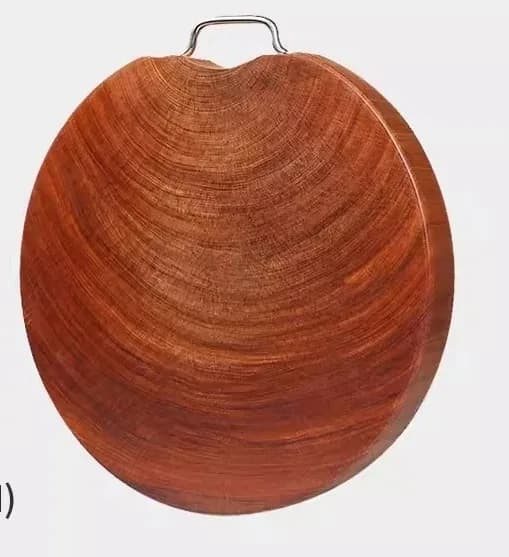 Iron wood cutting board household round solid wood kitchen board cutting board whole wood case
