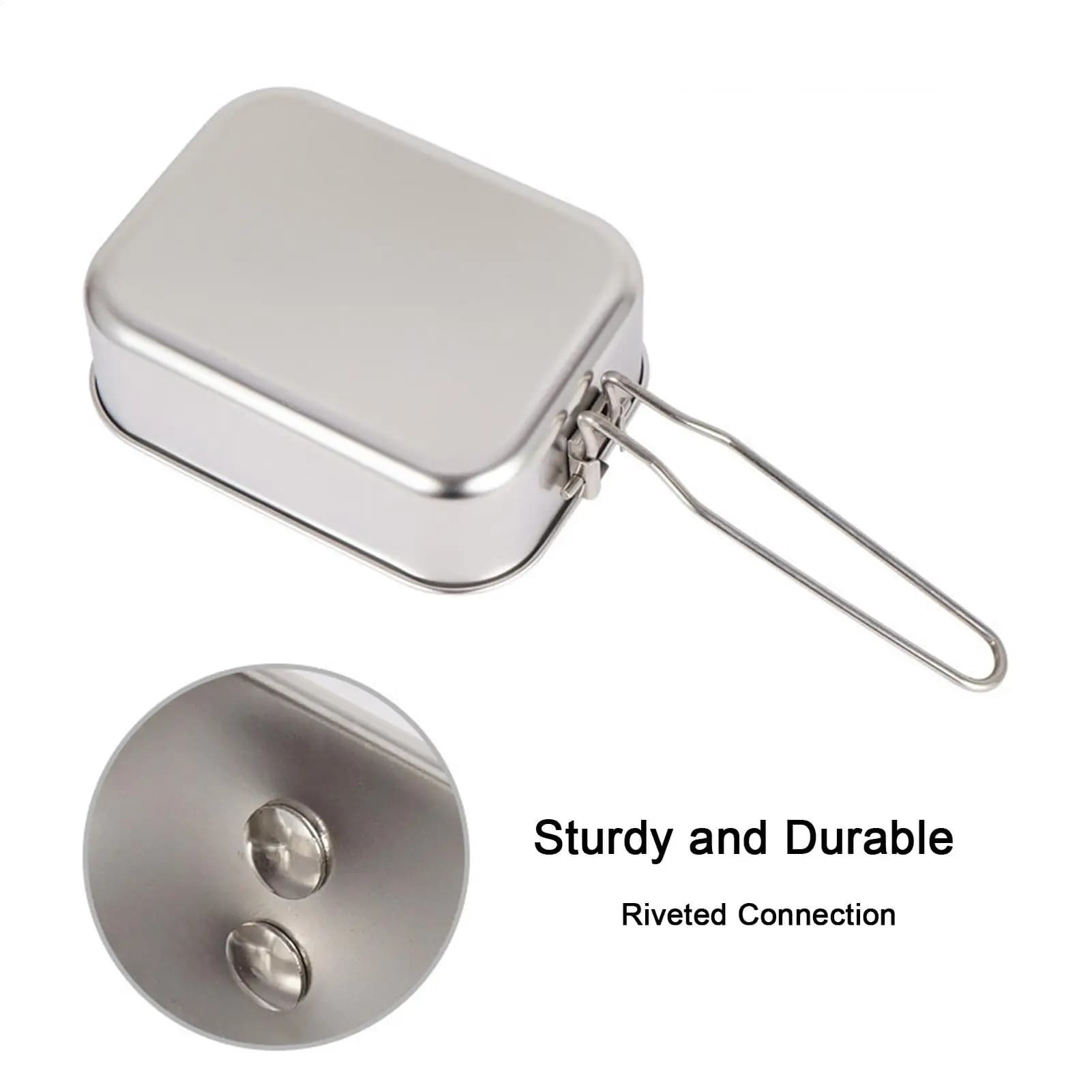Lunch Box Containers Stainless Steel Foldable Handle Portable Leakproof Storage Meal Prep Stainless Steel Lunch Box For Outdoor