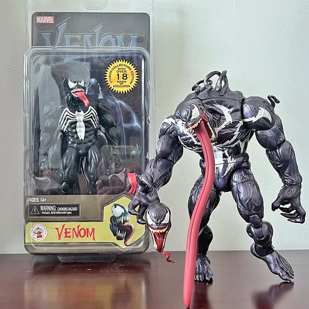 Venom Spider Action Figure Lingua lunga Venom Carnage Giunti Film mobile Modello giocattolo da supereroe per regali per bambini