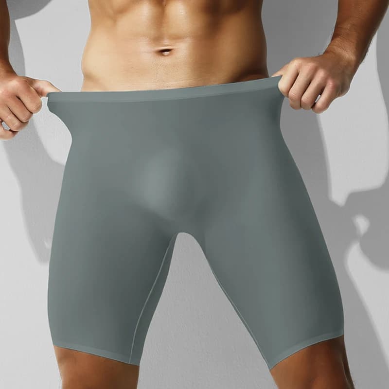 3-Pack of Men's Ice Silk Underwear, Sports Men's Summer Thin Boxer Briefs, Extended Anti-Wear Legs, Traceless Running Quick-Dryi