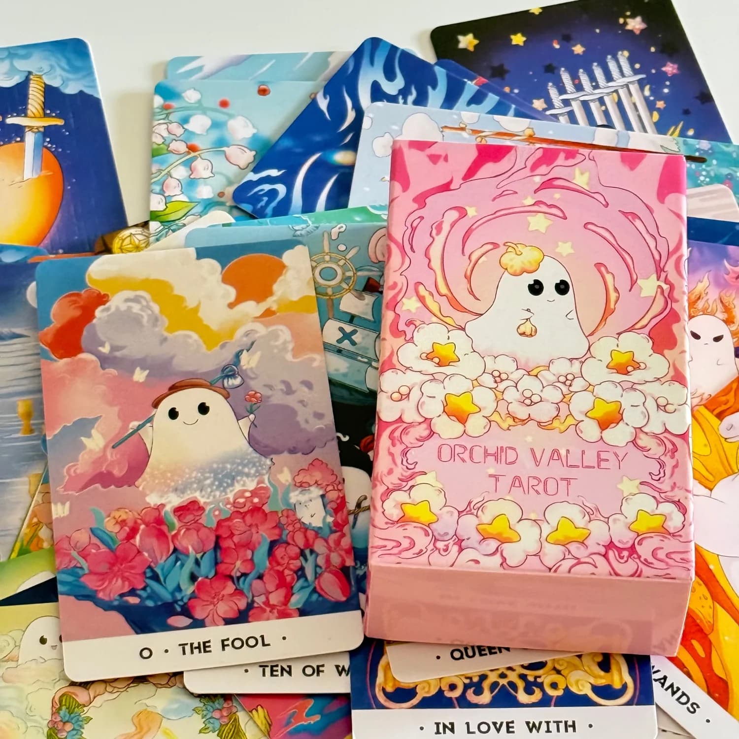 Orchid Valley Tarot cards Cartoon Tarot for Spiritual Guidance & Moonlit Ghosts Insights