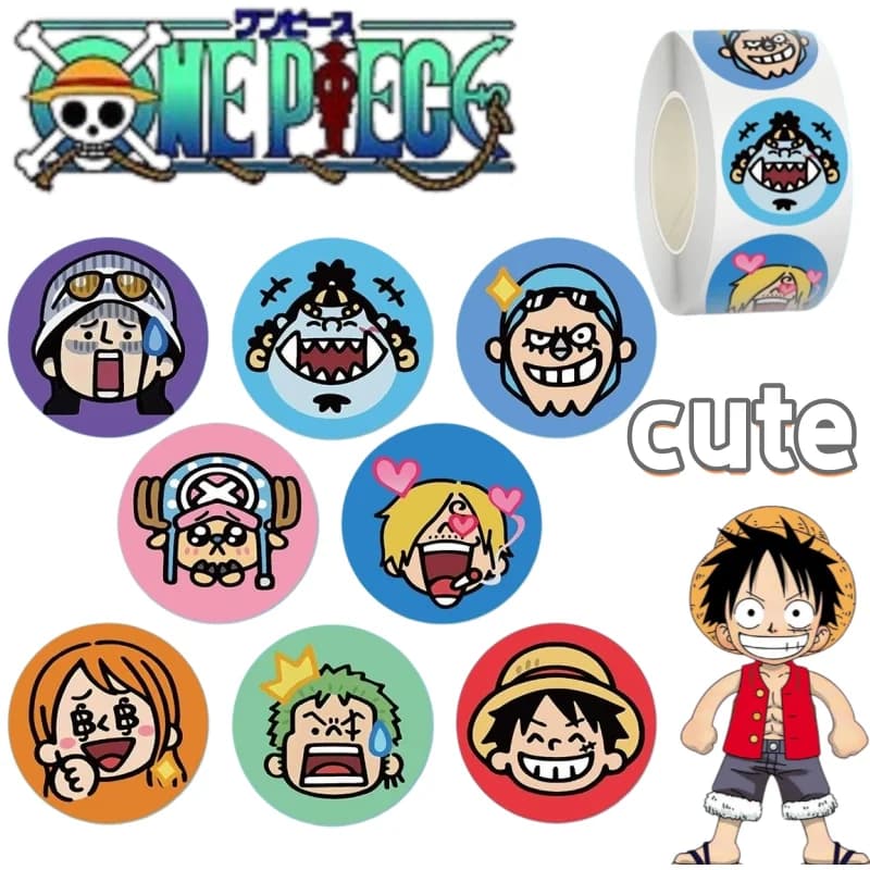 Adesivi sigillanti carini e creativi di One Piece con Monkey D. Luffy e Nami, nuovi adesivi decorativi fai-da-te per diari degli studenti