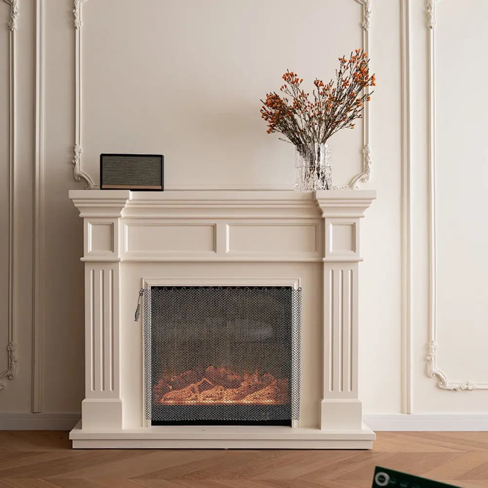 2 Pezzi Pannelli Decorativi in Rete Metallica per Caminetto, Protezioni Antifiamma Sostitutive in Metallo per Protezione del Caminetto e Stufa a Legna