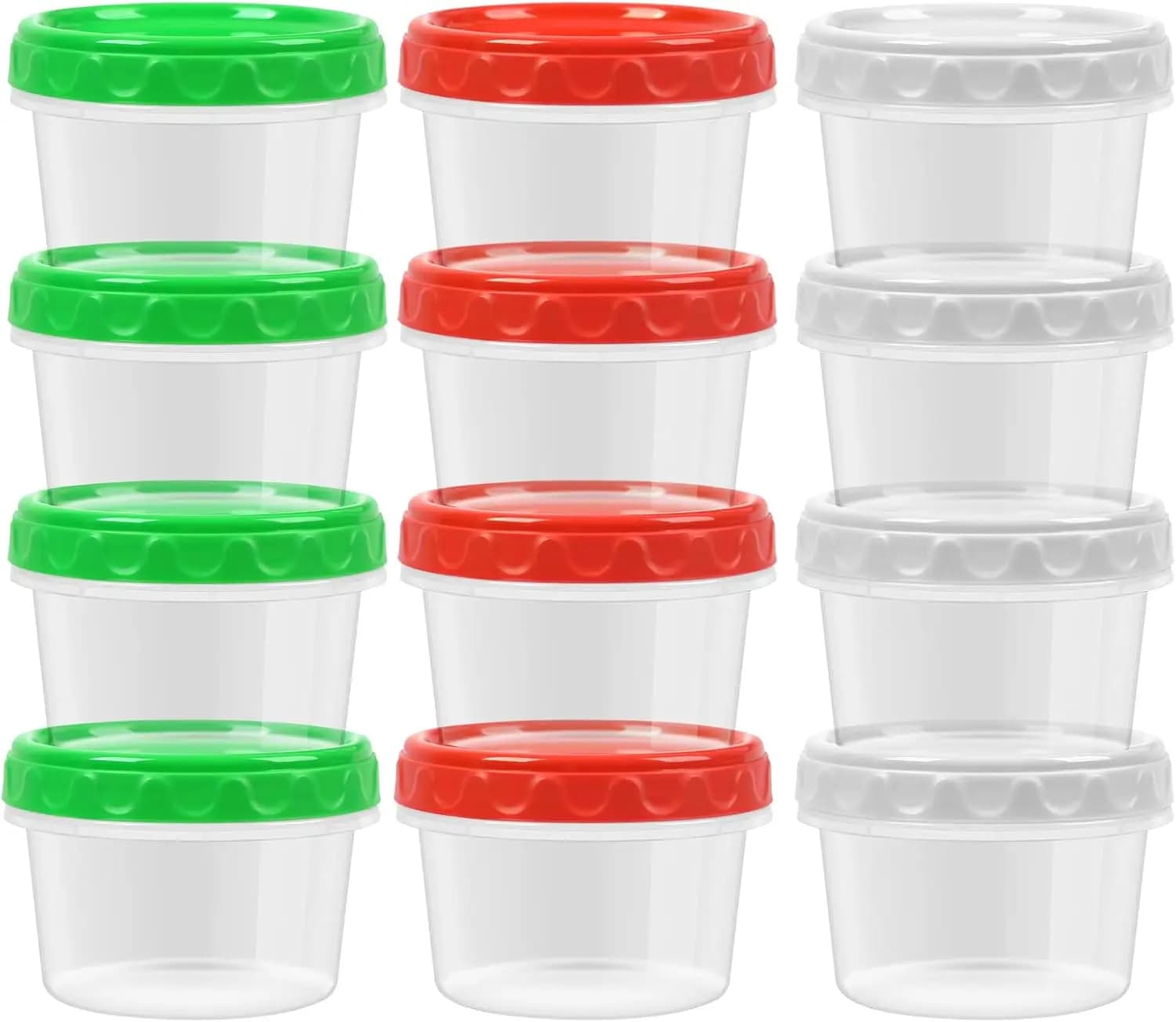 Contenitori per Congelatore da 8 oz con Coperchi, Confezione da 12, Contenitori Impilabili in Plastica per Alimenti, Ermetici, Lavabili in Lavastoviglie, Ciotole per Preparazione Pasti