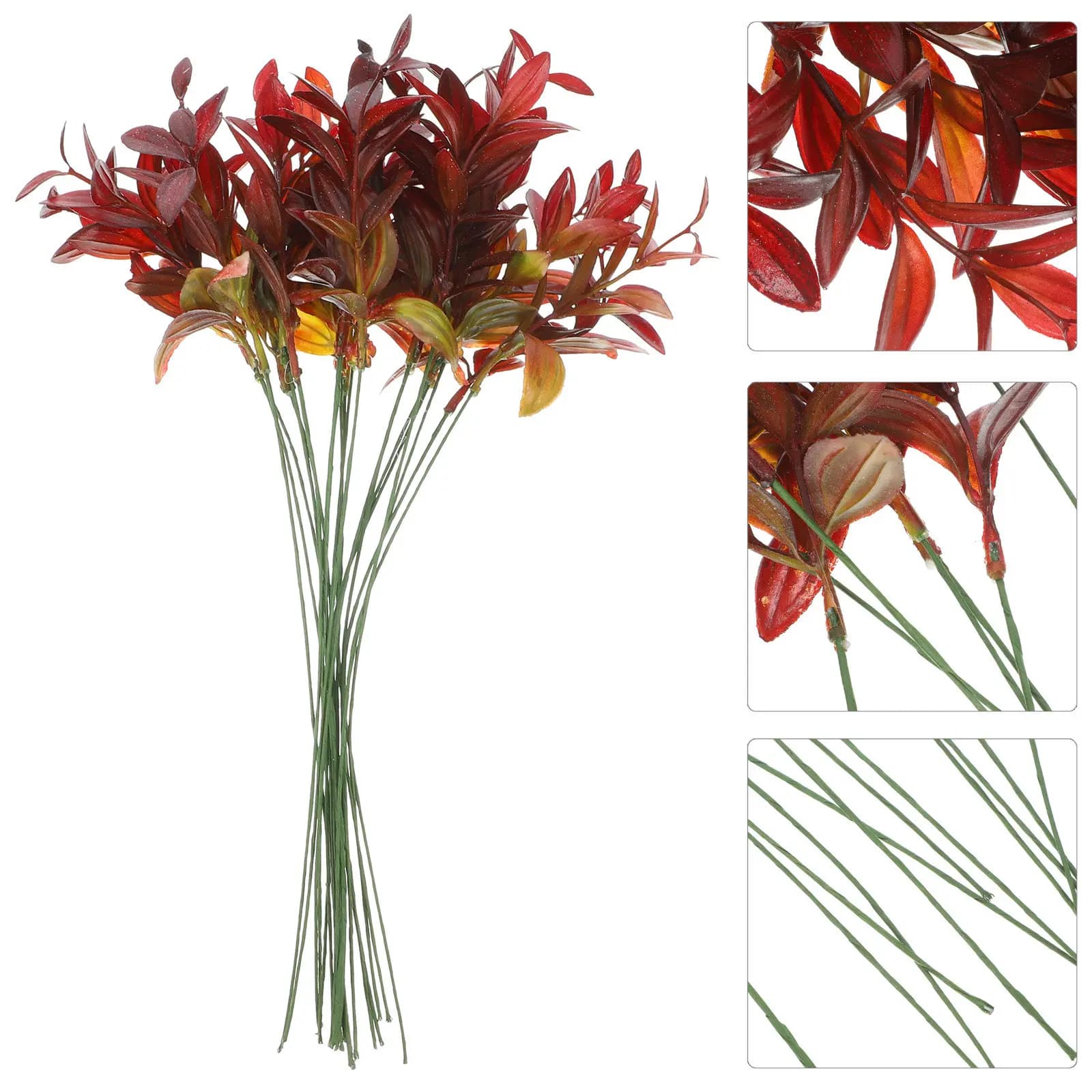 20 Pieces of Artificial Plants with Stems, Fin Plants for Interior Decoration, Tropical Bouquet, Vase Filling, Simulate Plants with Stem