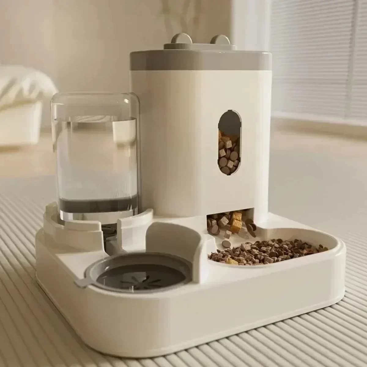 Dog Cat Automatic Feeder Water Fountain, Large Capacity Pet Food Storage Bowl, Puppy Kitten Daily Feeding Pet Supplies-KK